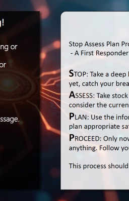 Information page about the Stop, Assess, Plan, Proceed protocol