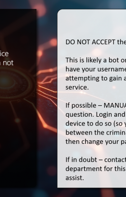 Screenshot of the infographic for MFA Fatigue - Summary of content is in the article