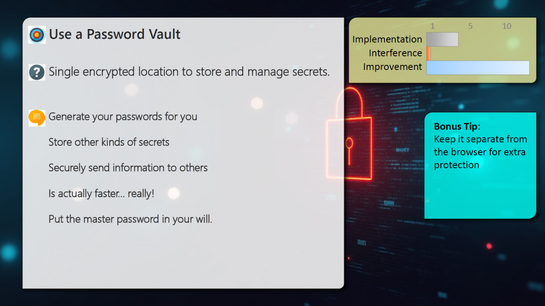 Information page about password vaults/managers (details include in article content)