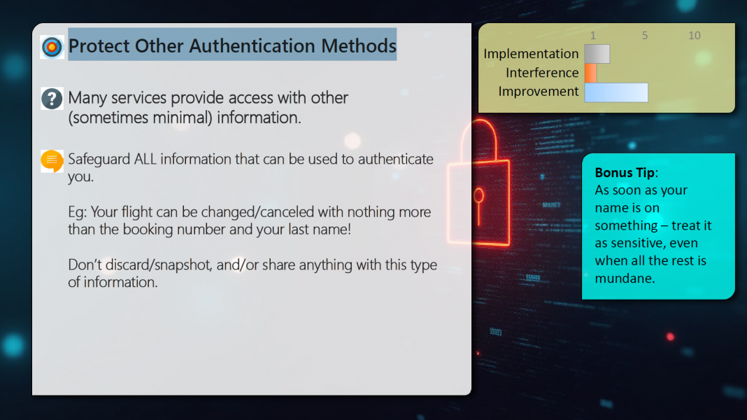 Screenshot of the infographic for protecting other authentication methods - Summary of content in the article