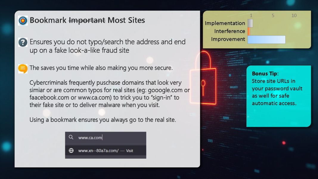 Infographic for bookmarking most sites (all content displayed is in the article text)